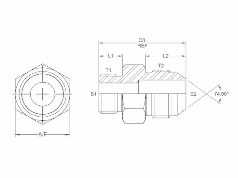 Adaptateur hydraulique 7/8'' SAE mâle x 3/4'' JIC mâle