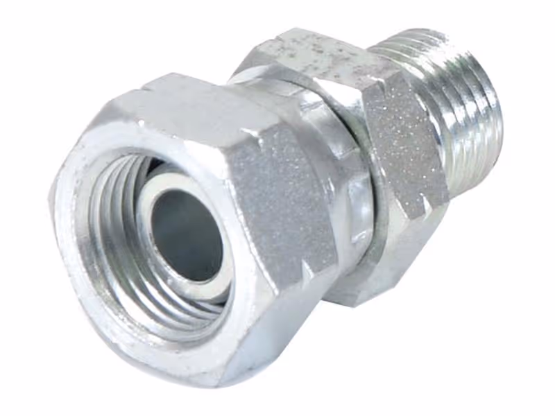 Adaptateur hydraulique M16 x 1.50 Côtes Métriques mâle x M18 x 1.50 Métriques Femelle pivotante