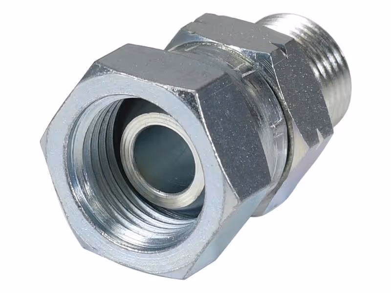 Adaptateur hydraulique M18 x 1.50 Côtes Métriques mâle x 1/2'' BSP Femelle pivotante
