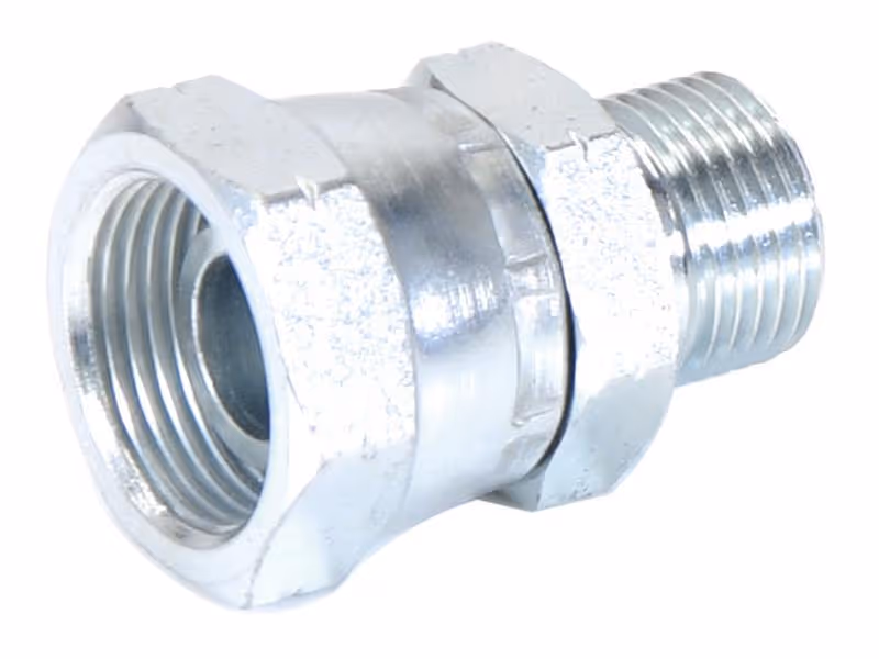 Adaptateur hydraulique M18 x 1.50 Côtes Métriques mâle x M20 x 1.50 Métriques Femelle pivotante