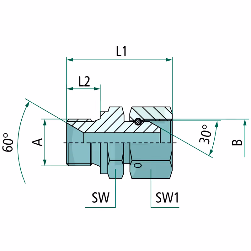 Adaptateur mâle 1/2'' - femelle M20x1.5