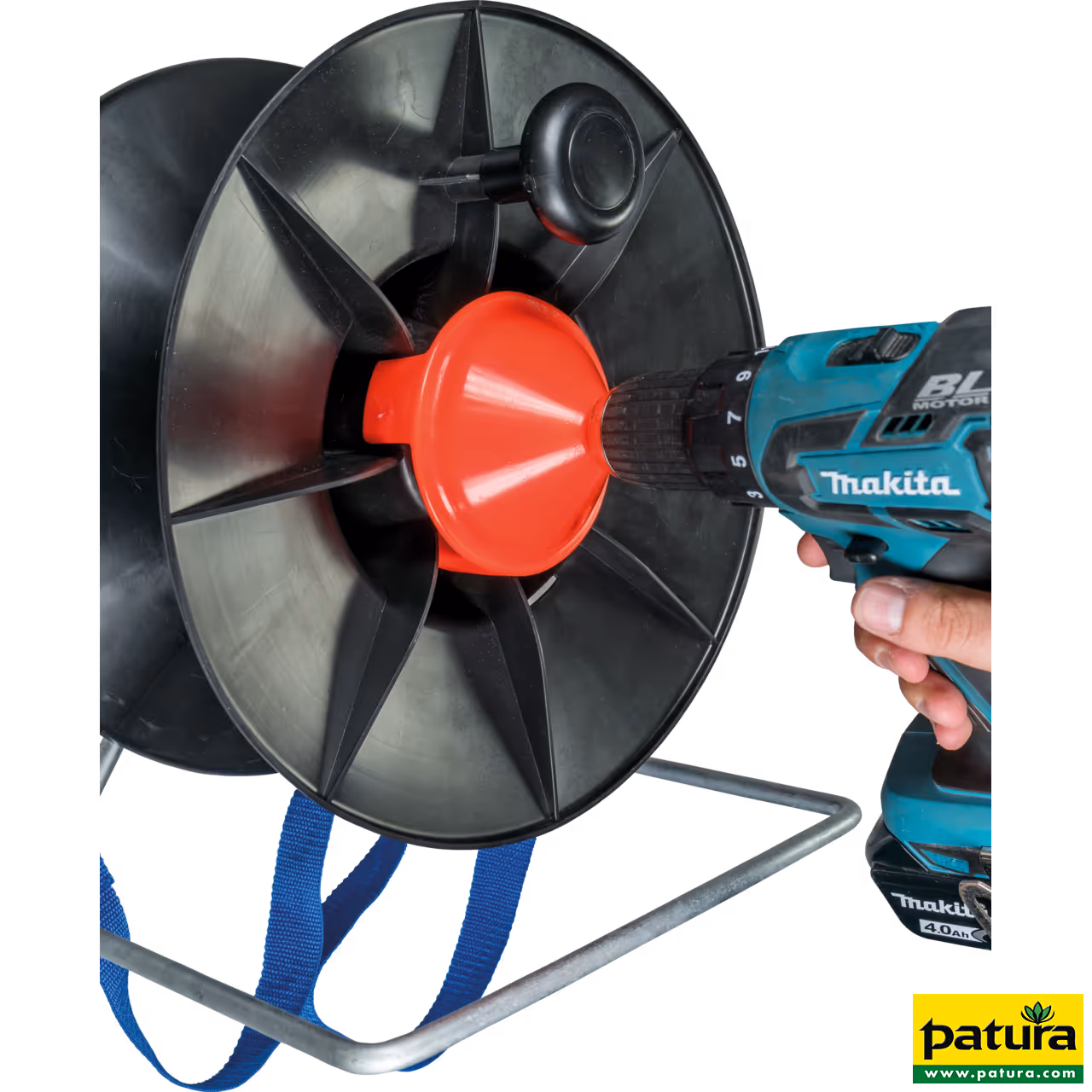 Adaptateur visseuse pour enrouleur avec bretelle de transport (115110)