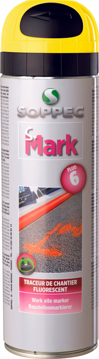 Aerosol traceur chantier jaune fluo 500ml - s mark
