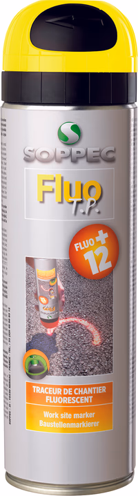 Aerosol traceur chantier jaune fluo