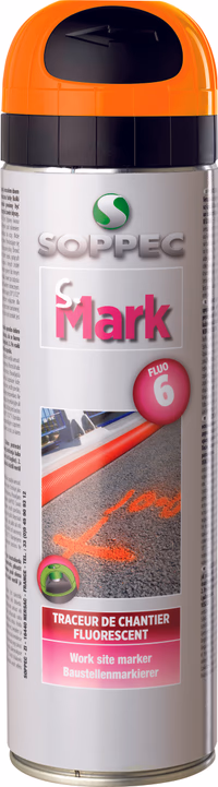 Aerosol traceur chantier orange fluo 500ml - s mark