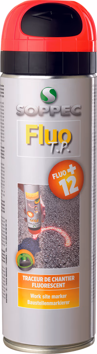 Aerosol traceur chantier rouge fluo