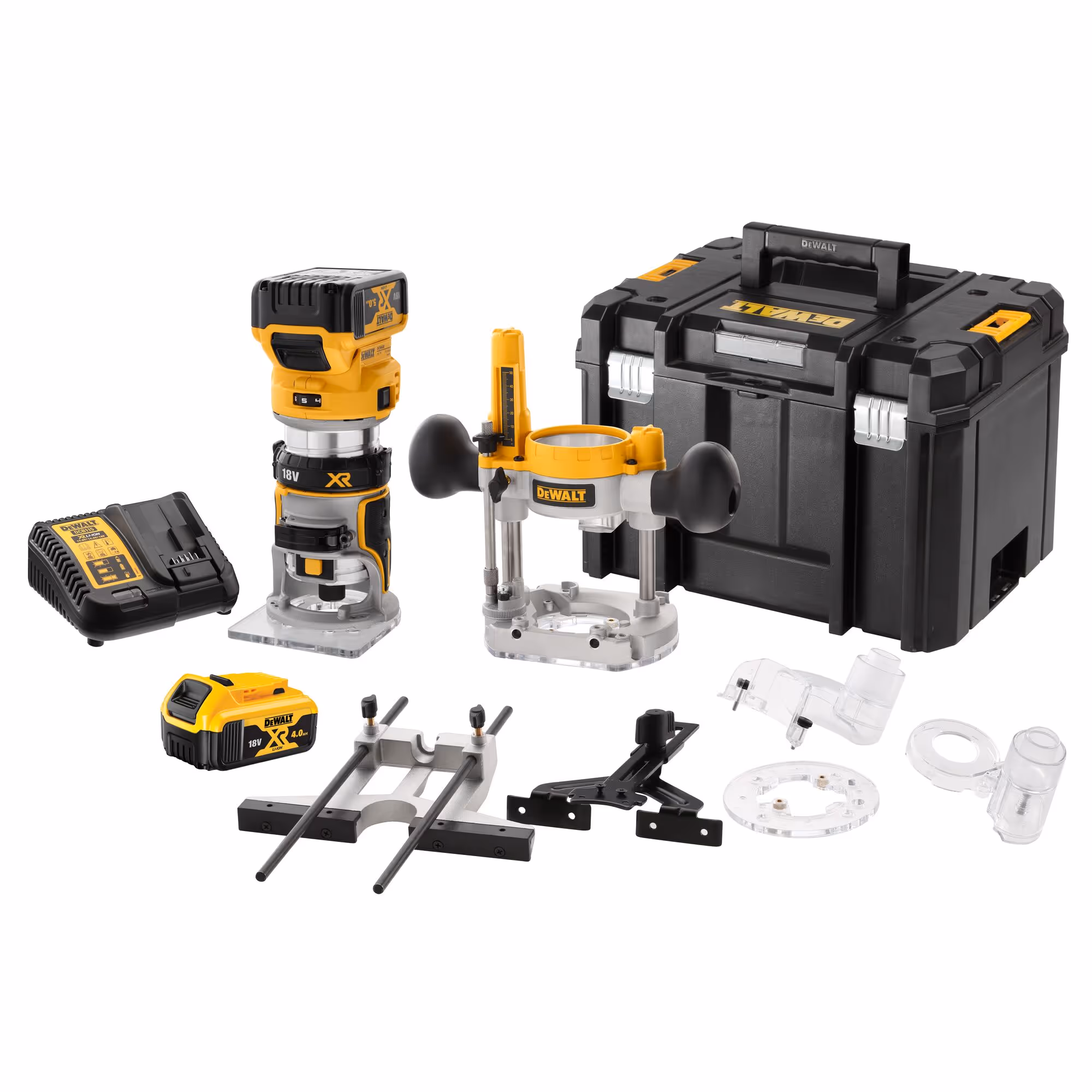 Affleureuse défonceuse XR 18V 5Ah Li-Ion Brushless 8 mm avec batteries