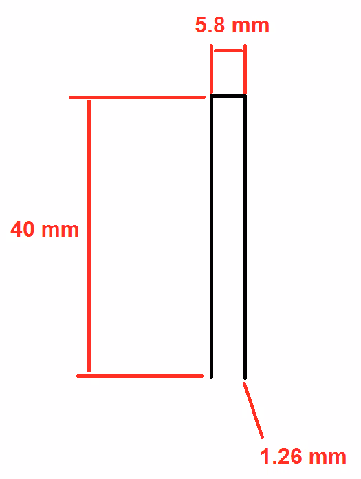 Agrafes 5.8x1.26x1.1mm L40 mm