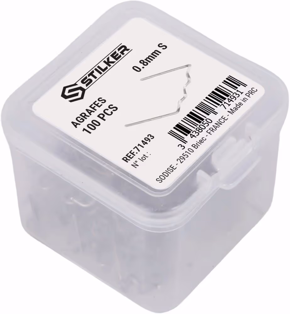 AGRAFES PLATES 0,8MM - BOITE DE 100 PCS