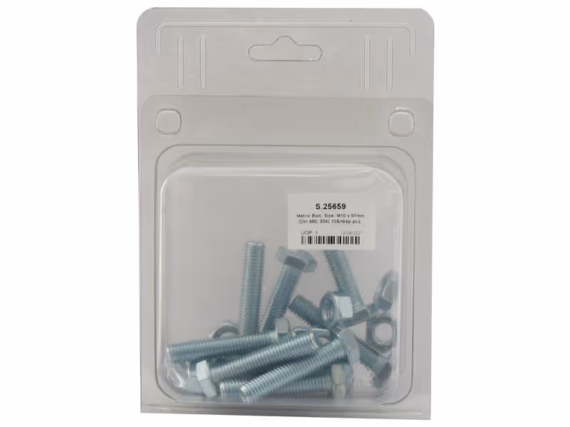 Agripak 10 pièces Boulon métrique M10x50mm