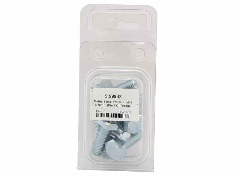 Agripak 10 pièces Vis métrique M10x30mm