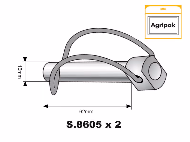 Agripak 2 pièces Goupille De Stabilisateur 16mm x 62mm