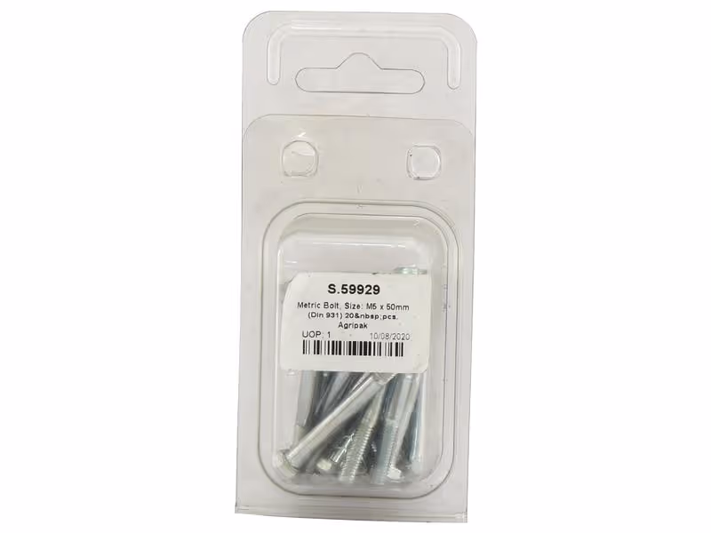 Agripak 20 pièces Boulon métrique, M5x50mm