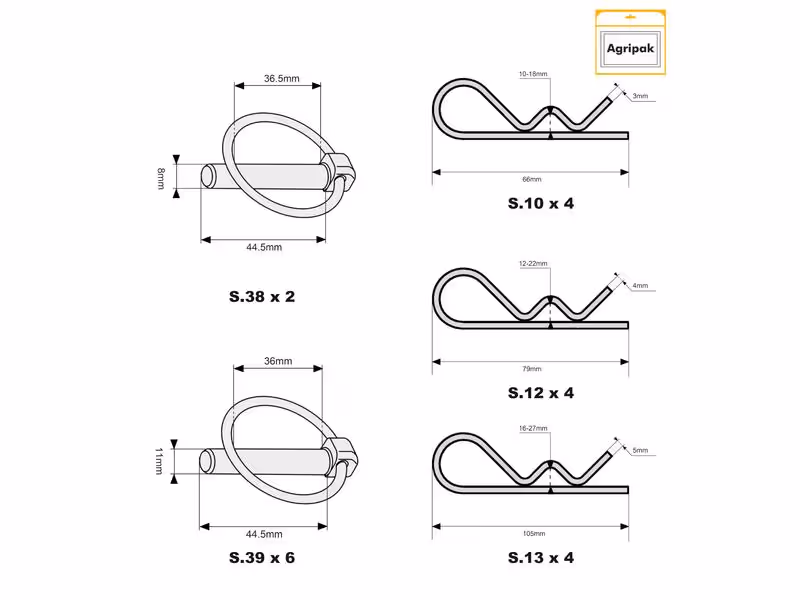 Agripak 20 pièces Clips & béta assorties