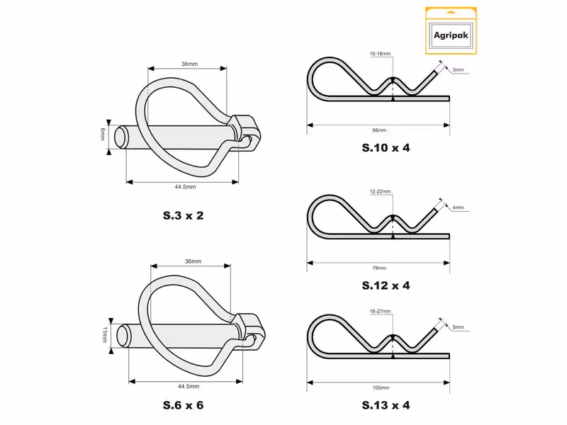 Agripak 20 pièces Clips & béta assorties