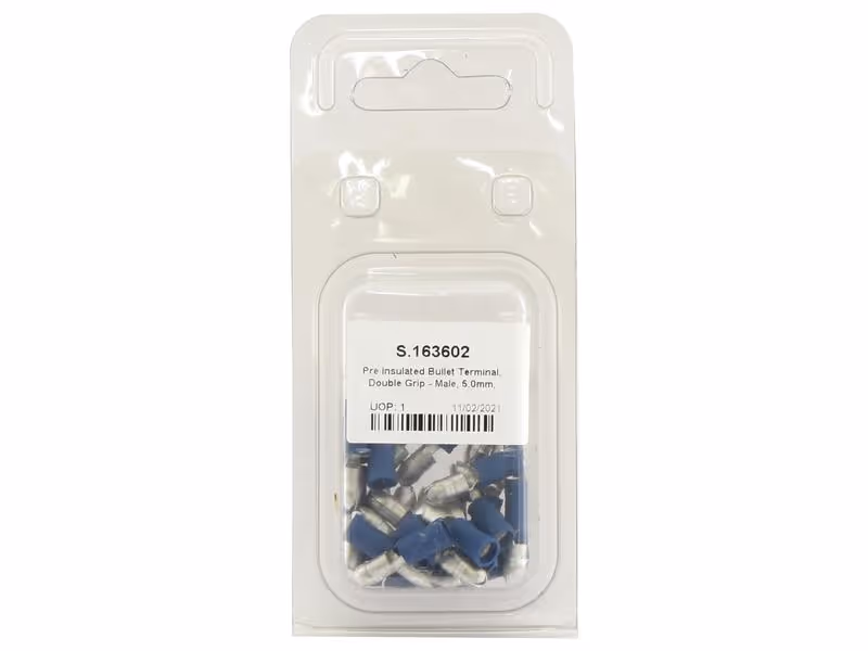 Agripak 25 pièces Cosse cylindrique (bleues) Mâle 5.0mm