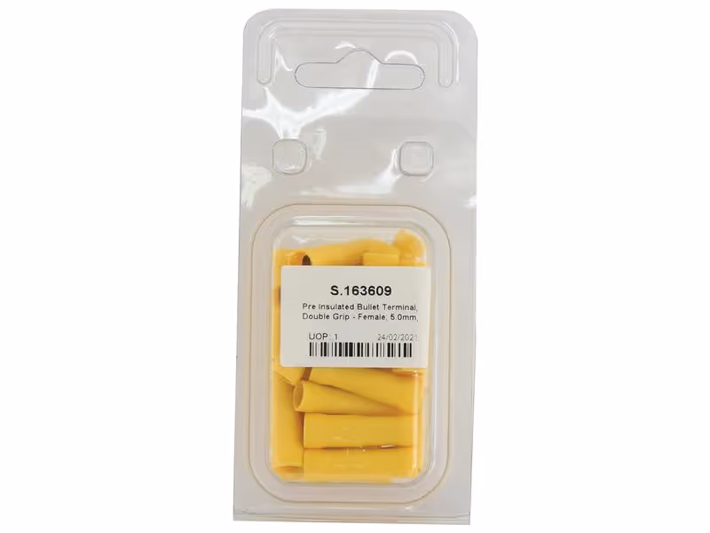 Agripak 25 pièces Cosse cylindrique (jaunes) Femelle 5.0mm