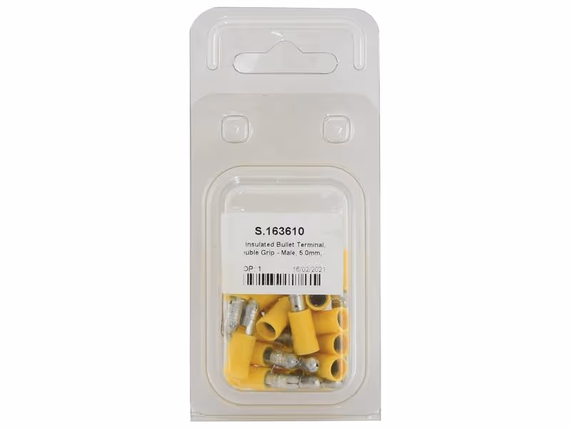 Agripak 25 pièces Cosse cylindrique (jaunes) Mâle 5.0mm
