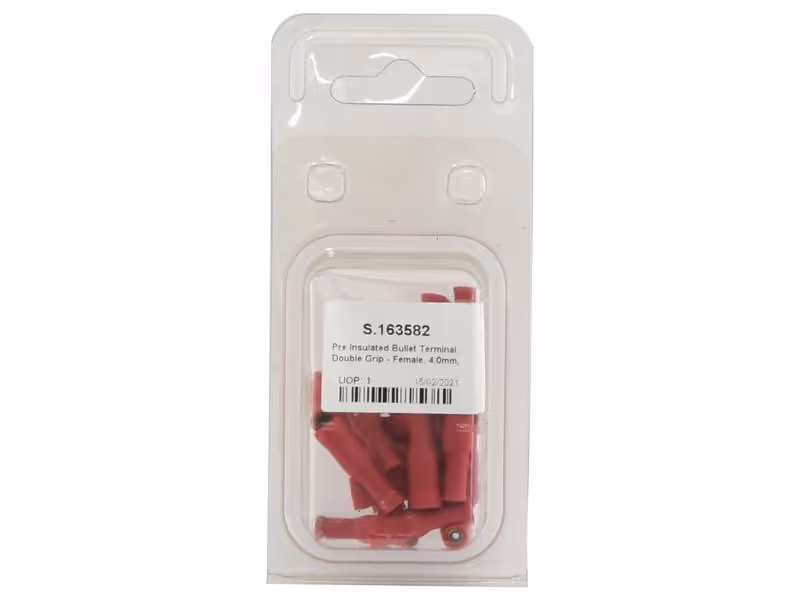 Agripak 25 pièces Cosse cylindrique (rouges) Femelle 4.0mm