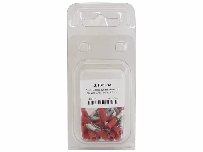 Agripak 25 pièces Cosse cylindrique (rouges) Mâle 4.0mm