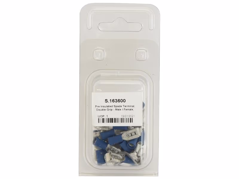 Agripak 25 pièces Cosses, (bleues) mâle femelle, 6.3mm