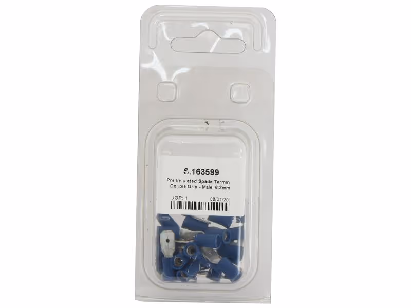 Agripak 25 pièces Cosses, (bleues) Mâle, 6.3mm