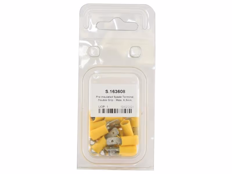 Agripak 25 pièces Cosses, (jaunes) Mâle, 6.3mm