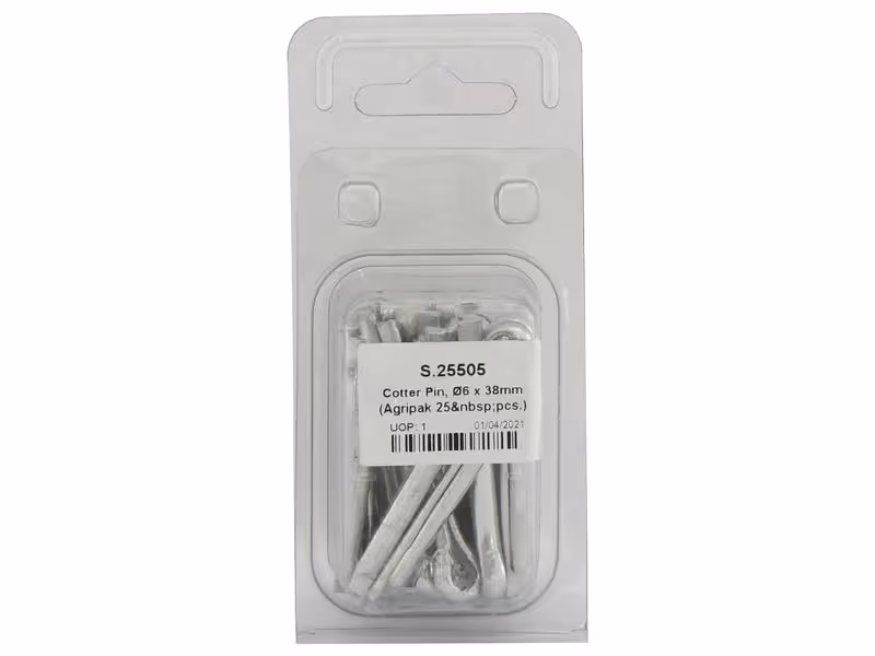 Agripak 25 pièces Goupilles fendues 6 x 38mm