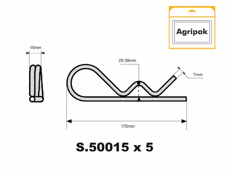 Agripak 5 pièces Goupille béta 7mm Double Spire