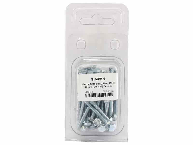 Agripak 50 pièces Vis métrique M4x40mm