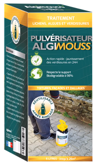 ALGIMOUSS Pulvérisa 5 L - Traitement curatif et préventif toiture, mur et façade