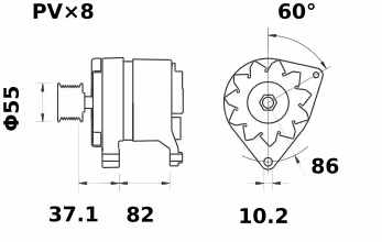 Letrika | Alternateur 14V 120A - IA1504