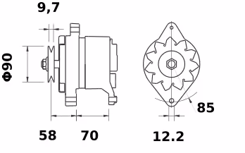 Letrika | Alternateur IA0070 14V 45A