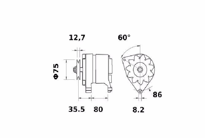 Alternateur 14V 45Amp.LETRIKA IA0505