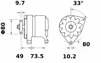 Letrika | Alternateur IA0037 14V 33A