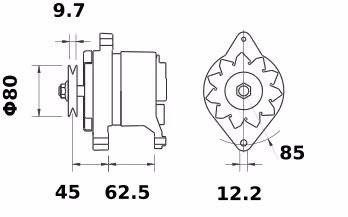 Letrika | Alternateur IA0055 28V 35A