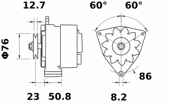 Letrika | Alternateur IA0230 14V 55A
