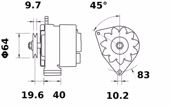 Letrika | Alternateur IA0256 14V 70A