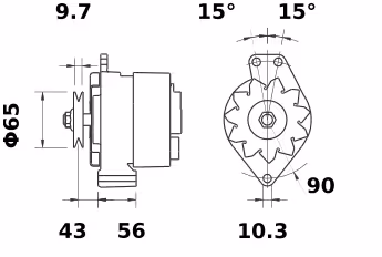 Letrika | Alternateur IA0257 14V 65A