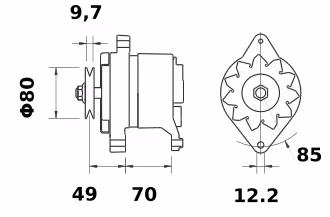 Letrika | Alternateur IA0336 14V 55A