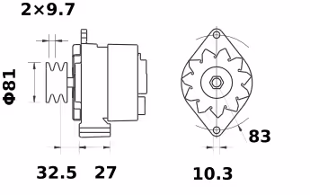 Letrika | Alternateur IA0524 14V 65A
