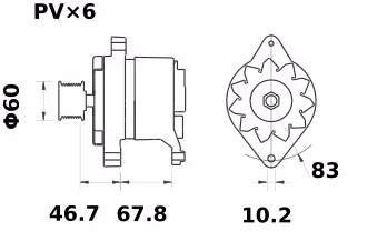Letrika | Alternateur IA0536 14V 70A