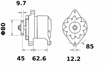 Letrika | Alternateur IA0555 28V 55A
