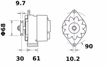 Letrika | Alternateur IA0560 14V 33A