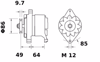 Letrika | Alternateur IA0585 14V 55A