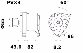 Letrika | Alternateur IA0587 14V 55A