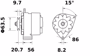 Letrika | Alternateur IA0611 14V 65A
