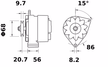 Letrika | Alternateur IA0617 14V 65A