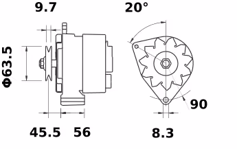 Letrika | Alternateur IA0664 14V 65A