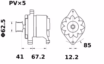 Letrika | Alternateur IA0696 14V 65A